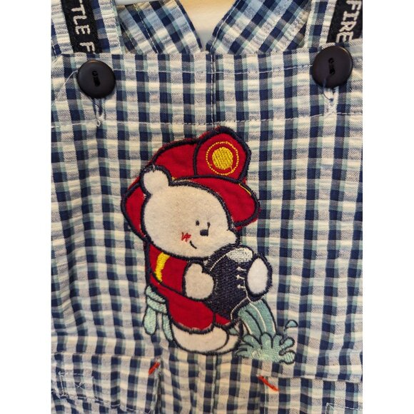 Vintage Cradle Togs 6-9 Month Embroidery Little Fireman Shortalls - Picture 5 of 8